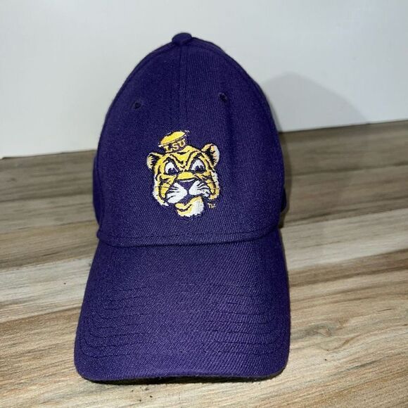 LSU Tigers Baseball Cap Mike Structured Stretch Canvas Medium/Large Purple Gold - Picture 1 of 6